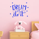 VWAQ Dream It and Do It Wall Decal Inspirational Wall Quote Sayings Motivational Classroom Wall Art Stickers Bedroom Decor