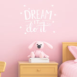 VWAQ Dream It and Do It Wall Decal Inspirational Wall Quote Sayings Motivational Classroom Wall Art Stickers Bedroom Decor