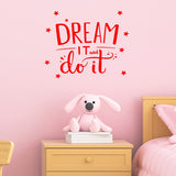 VWAQ Dream It and Do It Wall Decal Inspirational Wall Quote Sayings Motivational Classroom Wall Art Stickers Bedroom Decor
