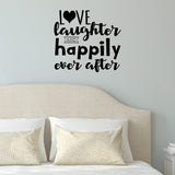 VWAQ Love Laughter and Happily Ever After Wall Decal Romantic Wall Decor