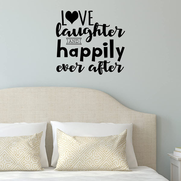VWAQ Love Laughter and Happily Ever After Wall Decal Romantic Wall Decor