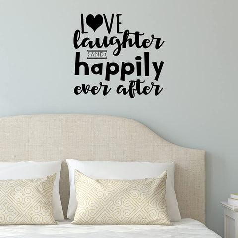 VWAQ Love Laughter and Happily Ever After Wall Decal Romantic Wall Decor