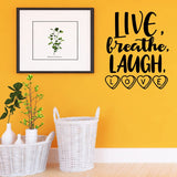 VWAQ Live Breathe Laugh Love Wall Decal Romantic Wall Decor