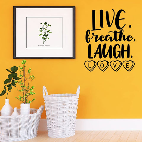 VWAQ Live Breathe Laugh Love Wall Decal Romantic Wall Decor