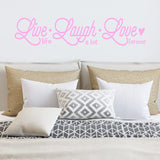 Live Life Laugh A Lot Love Forever Wall Decal Romantic Wall Decor VWAQ