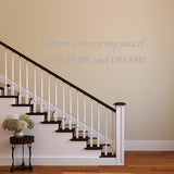 Home is The Starting Place of Love Hope and Dreams Wall Decal Romantic Wall Decor VWAQ