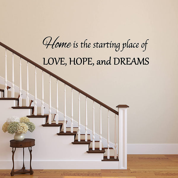 VWAQ Home is The Starting Place of Love Hope and Dreams Wall Decal Romantic Wall Decor