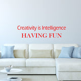 VWAQ Creativity is Intelligence Having Fun Wall Decal Kids Science Decor