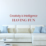 VWAQ Creativity is Intelligence Having Fun Wall Decal Kids Science Decor