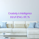 VWAQ Creativity is Intelligence Having Fun Wall Decal Kids Science Decor
