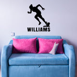 VWAQ Personalized Womens Track Runner Wall Decal Customized Kids Room Decor - CS82
