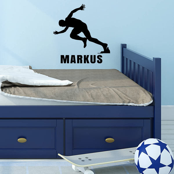 VWAQ Personalized Mens Track Wall Decal Customized Kids Room Decor - CS83