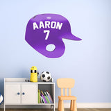 Baseball Helmet Wall Decal Personalized Sports Decals VWAQ - HOL52