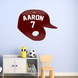 Baseball Helmet Wall Decal Personalized Sports Decals VWAQ - HOL52