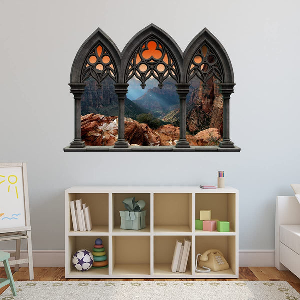 VWAQ - Landscape Wall Decals Window - Nature Scene Vinyl Mural for Wall - NWC4