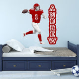 Custom Wall Decals -Quarterback Right Handed Player VWAQ - HOL54R