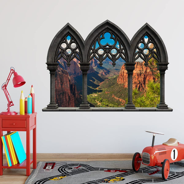 Landscape Peel and Stick Decals - Landscape Peel and Stick 3D Wall Mural - Zion National Park Vinyl Wall Art Decal Sticker VWAQ - NWC6