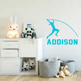 Custom Vinyl Decals Track and Field Wall Decal Women Pole Vaulting Decor VWAQ- CS85
