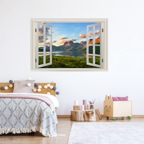 Nature Lake Scenery Window Peel and Stick Decals VWAQ - NWT37