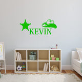 Personalized Decals Customized Cowboy Kids Room Decor VWAQ - CS93