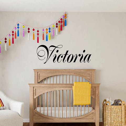 VWAQ Personalized Name Nursery Wall Decal Customized Girls Room Decor - CS94 