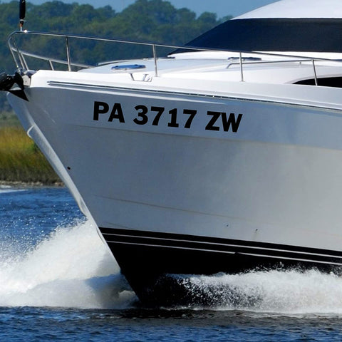 VWAQ Custom Boat Decals Registration Numbers and Letters Set of 2 - CVD6