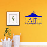 VWAQ Faith Will Move Mountains Religious Home Decor Inspirational Wall Decal