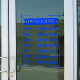 Hours of Operation Window Decal Custom Business Sign Vinyl Lettering VWAQ - CVD10