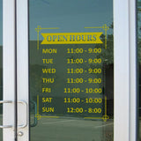 Hours of Operation Window Decal Custom Business Sign Vinyl Lettering VWAQ - CVD10