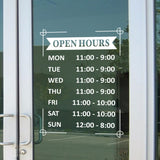 Hours of Operation Window Decal Custom Business Sign Vinyl Lettering VWAQ - CVD10