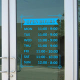 Hours of Operation Window Decal Custom Business Sign Vinyl Lettering VWAQ - CVD10