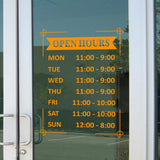 Hours of Operation Window Decal Custom Business Sign Vinyl Lettering VWAQ - CVD10