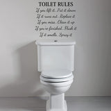 Toilet Rules Vinyl Wall Decor Bathroom Sticker Restroom Vinyl Decal VWAQ