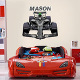 VWAQ Custom Race Car Wall Decal Personalized Name Kids Racing Sticker - HOL56