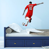 Custom Soccer Player Boy Wall Decal - Personalized Name Sports Sticker Decor VWAQ - HOL57