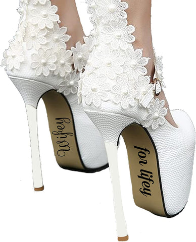 VWAQ Wifey for Lifey Decoration Wedding Bride Art Wife Decor for Shoes