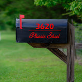 Personalized Mailbox Street Address Decals - Set of 2 Vinyl Stickers Custom Letters and Numbers VWAQ - CMB33