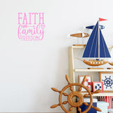 Faith, Family, Freedom Wall Decal Inspirational Family Home Decor Quote VWAQ