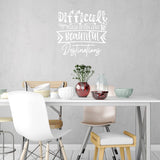 VWAQ Difficult Roads Often Lead to Beautiful Destinations Inspirational Wall Decal Motivational Home Decor