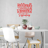 VWAQ Difficult Roads Often Lead to Beautiful Destinations Inspirational Wall Decal Motivational Home Decor