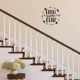 VWAQ Faith Over Fear Vinyl Wall Art Christian Decal Quote Religious Home Decor