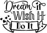 VWAQ Dream It Wish It Do It Motivational Wall Decal Inspirational Home Decor