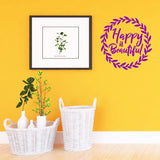 Happy is Beautiful Vinyl Wall Decal Motivational Quote Uplifting Wreath Vinyl Sticker VWAQ