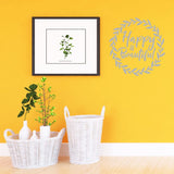Happy is Beautiful Vinyl Wall Decal Motivational Quote Uplifting Wreath Vinyl Sticker VWAQ
