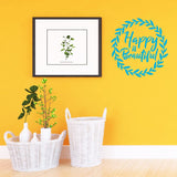 Happy is Beautiful Vinyl Wall Decal Motivational Quote Uplifting Wreath Vinyl Sticker VWAQ
