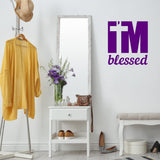 I'm Blessed Wall Decal Inspirational Christian Quote Motivational Uplifing Wall Sticker VWAQ