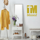 I'm Blessed Wall Decal Inspirational Christian Quote Motivational Uplifing Wall Sticker VWAQ