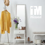 I'm Blessed Wall Decal Inspirational Christian Quote Motivational Uplifing Wall Sticker VWAQ