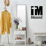 VWAQ I'm Blessed Wall Decal Inspirational Christian Quote Motivational Uplifing Wall Sticker