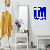 I'm Blessed Wall Decal Inspirational Christian Quote Motivational Uplifing Wall Sticker VWAQ